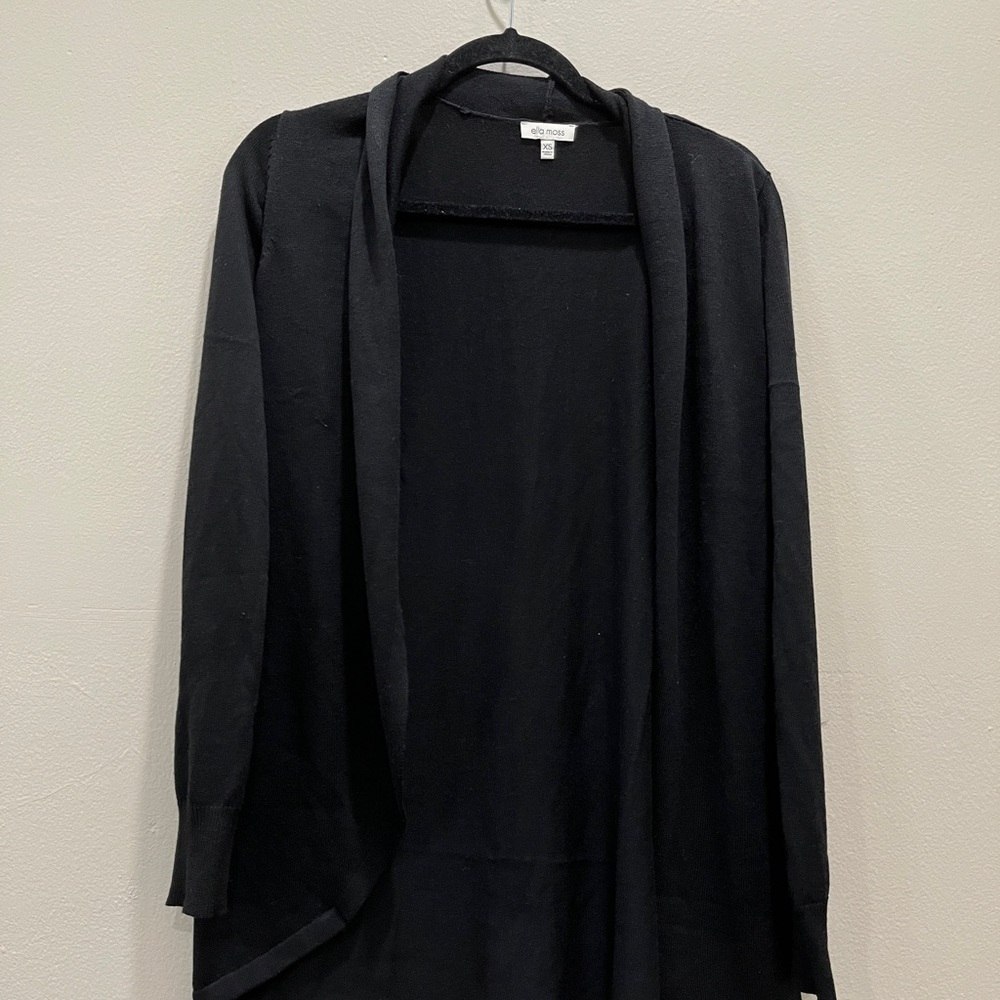 Ella Moss Black Open Front Cardigan